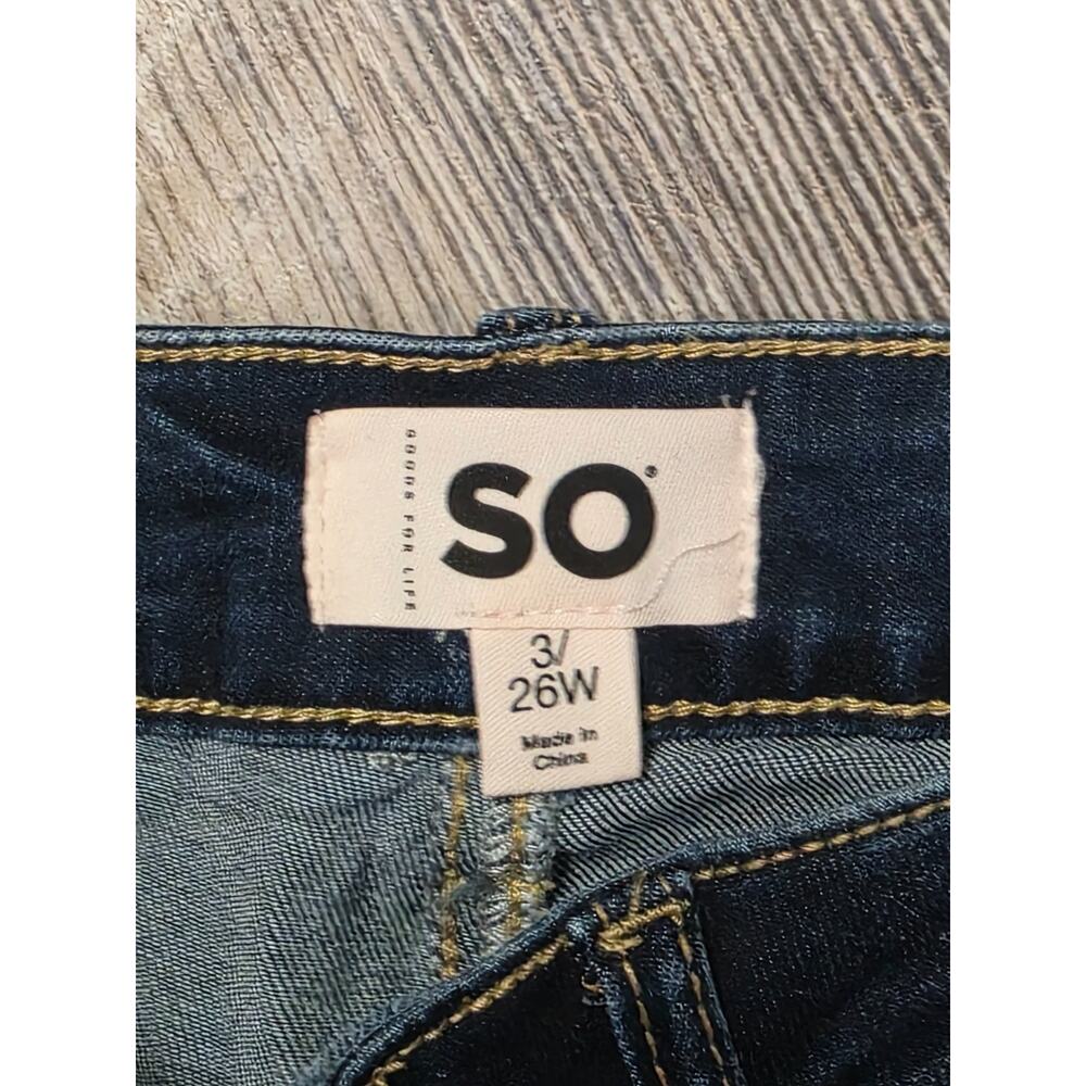 SO Low Rise Jegging Womens Size 3 26W Dark Wash Stretch Denim Jeans - Picture 6 of 7